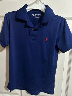 Ralph Lauren Polo Sport Boys' Navy performance Polo Shirt with Red Pony